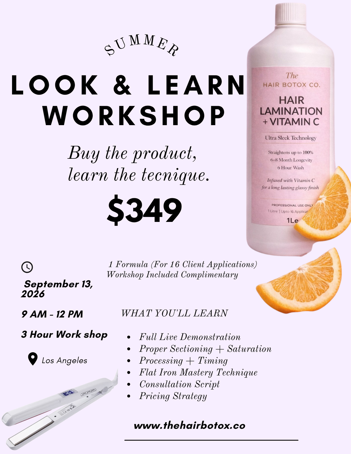 Look and Learn Hair Lamination Workshop 09/13/2026